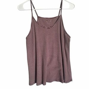 Arizona Jean Company Burgundy and White Striped Camisole